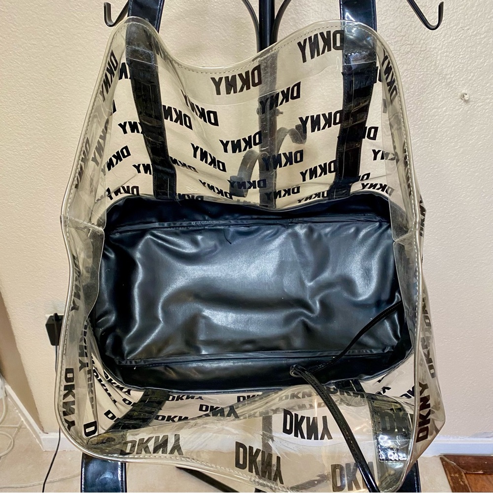 DKNY Logo Transparent Tote with Black Accents - Picture 2 of 4